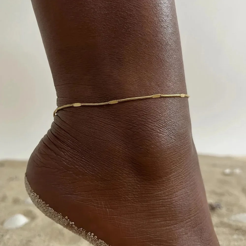 سلسلة كاحل بتصميم ثعبان مسطح م - مراجعة Jc Jewelry & Watches Photos وسعره