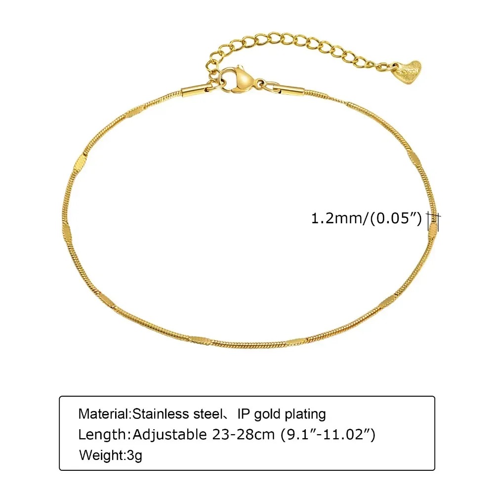 سلسلة كاحل بتصميم ثعبان مسطح م - مراجعة Jc Jewelry & Watches Photos وسعره